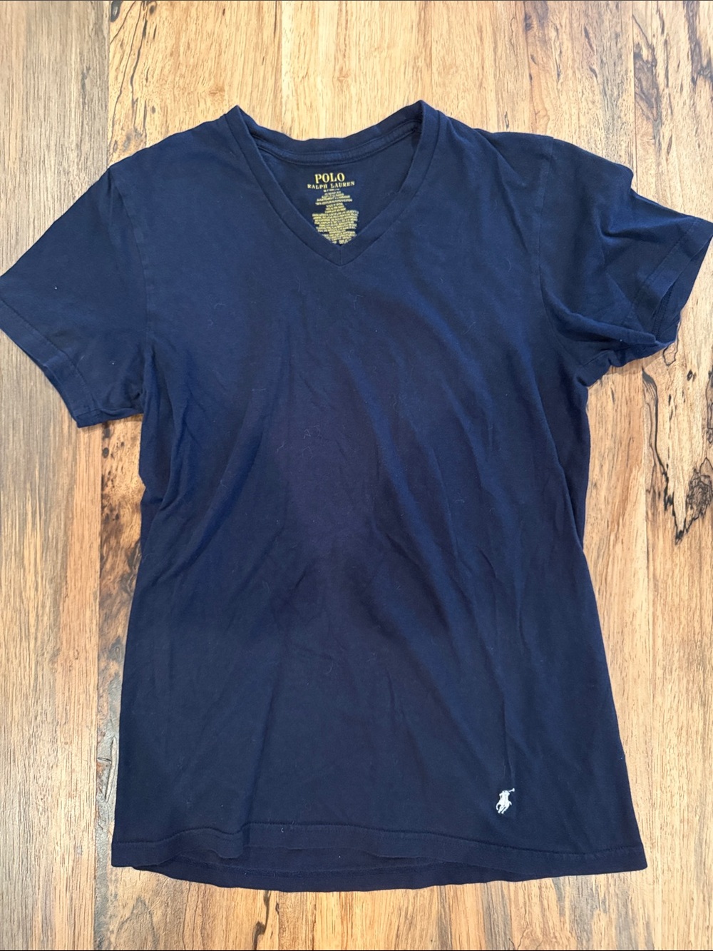 Polo by Ralph Lauren Navy V-Neck Short Sleeve Tee with Embroidered Pony